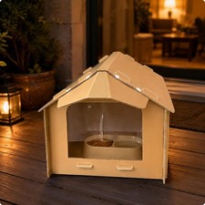 Enclosed Outdoor Cat Feeding Shelter Weatherproof Cat Feeding Shelter with