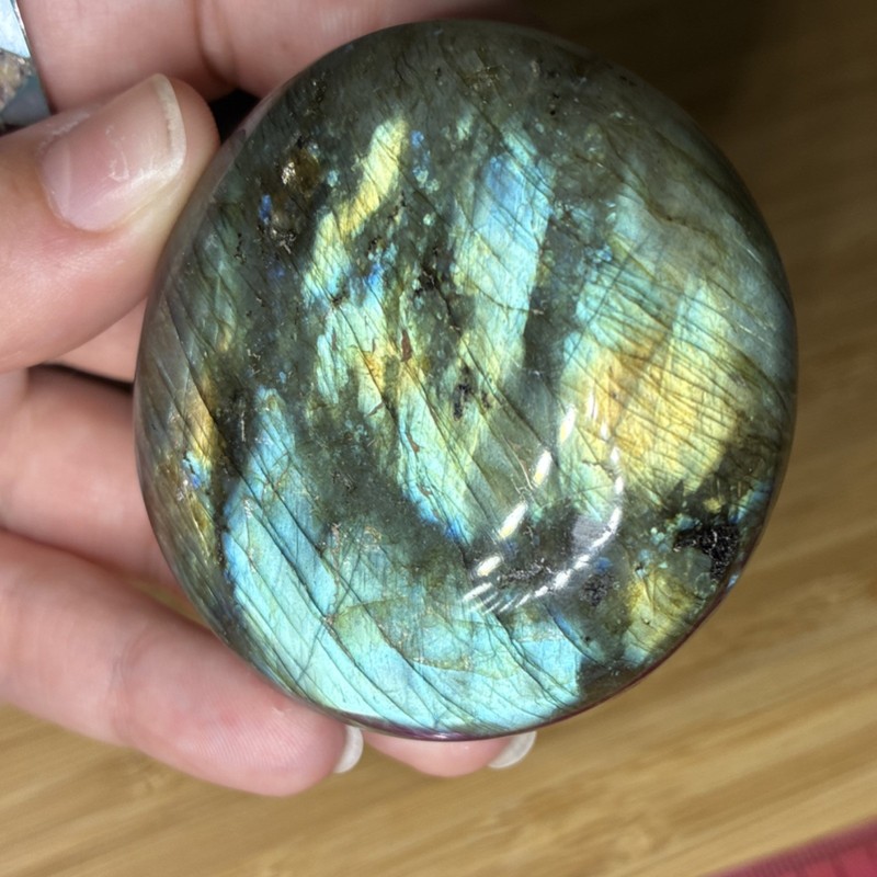 2pc Labradorite Palmstones Crystal Iridescent Colors Specimen Collectible