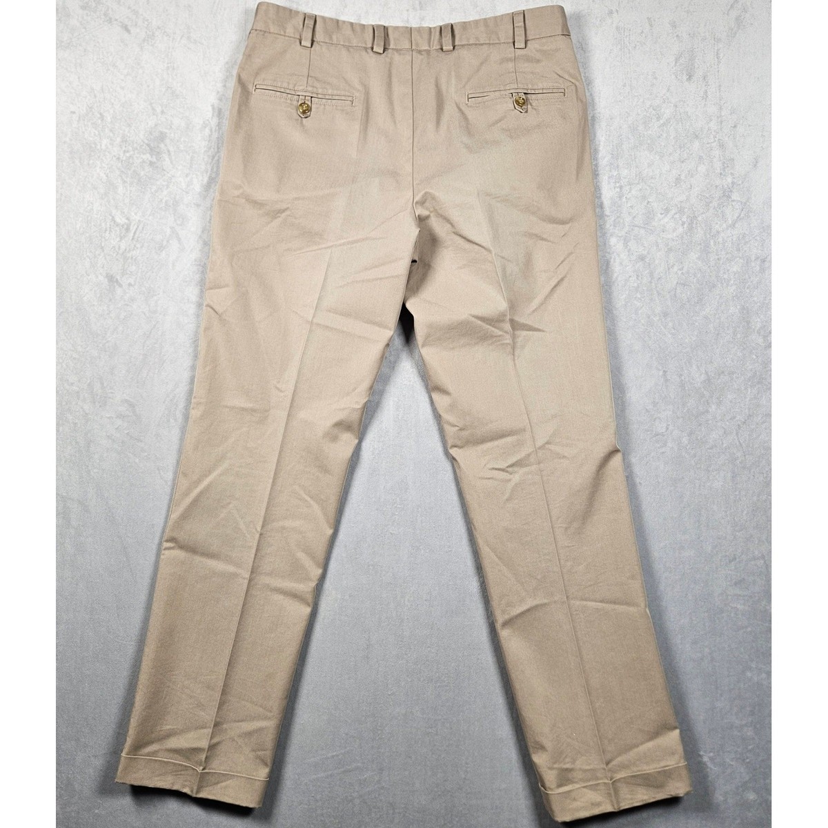 Bill's Khakis Pants Mens 37x32 Tan Cuffed Pleated Trousers Office
