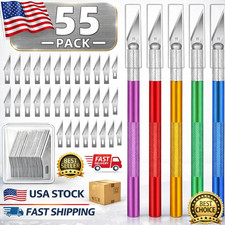 55 Pack Exacto Knife, Hobby Knife Set with 5 Craft Knives and 50 Precision Knife