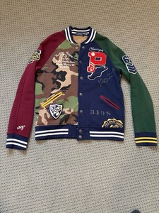 Polo Ralph Lauren Men's Varsity Bomber Jacket Cotton Fleece Lined Size SP Fits M