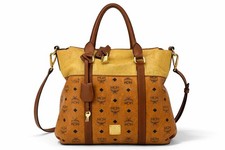 Borsa a tracolla MCM Top Zip borsa cognac borsa a mano effetto rettile borsa con manici
