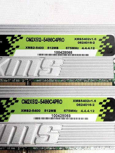Corsair XMS2 Pro Series Xtreme Performance DDR2 Memory CM2X512-5400C4PRO 512MBx2 - Picture 2 of 2
