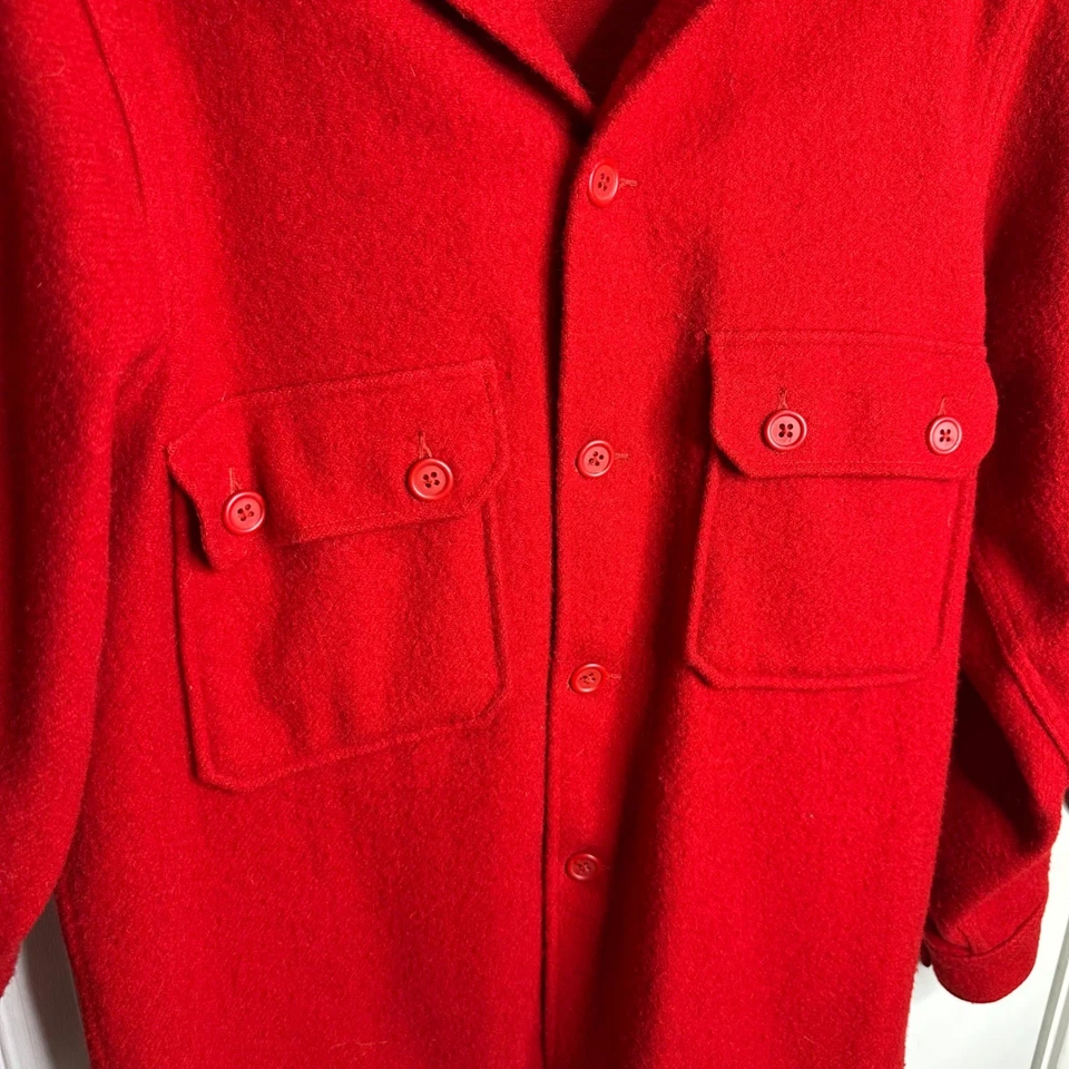 Vintage Boy Scouts of America red wool jacket size XL button front made in USA - Image 2 of 4