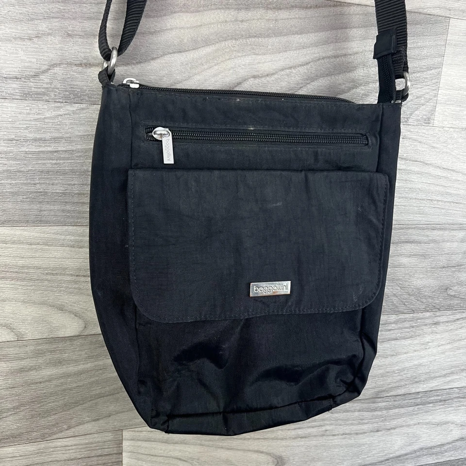 Baggallini Crossbody Bag Womens Black Adjustable Strap Inner Pockets Phone Zip - Image 4 of 4