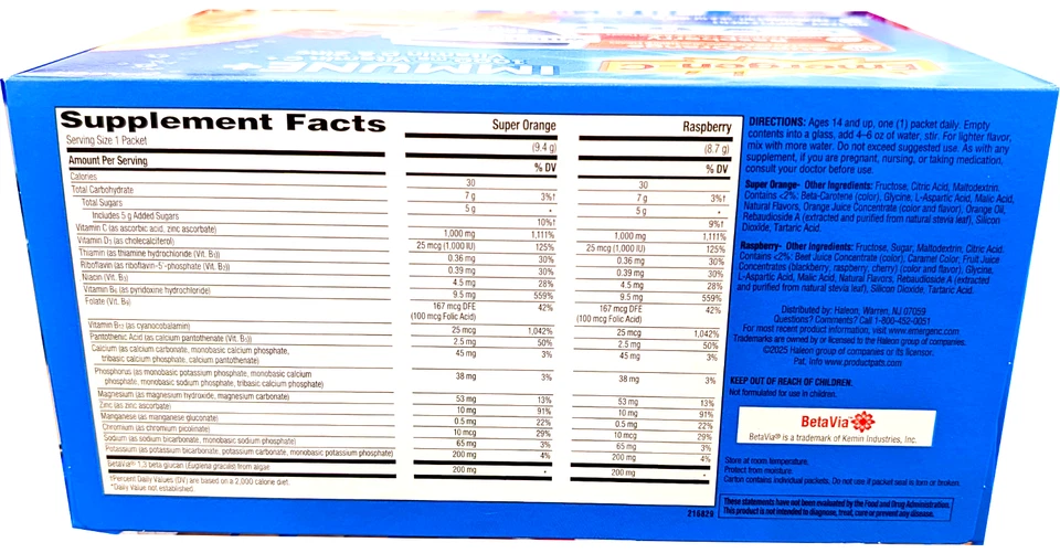 Emergen-C Immune+ 1000 mg Vitamina C + Vitamina D y Zinc 90 Paquetes EXP 05/2027 Foto 2 de 4