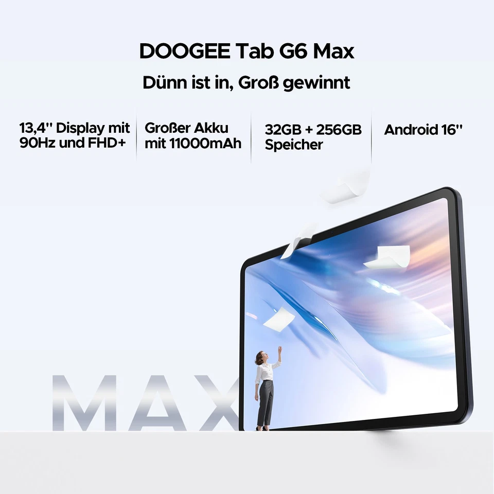 2025 DOOGEE TabG6 Max 13,4Zoll Android 16 Tablet 32GB+256GB 11000mAh Tablet PC - Bild 2 von 4