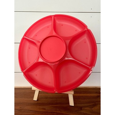 Tupperware Large Serving Center 13 Inches Raspberry Red
