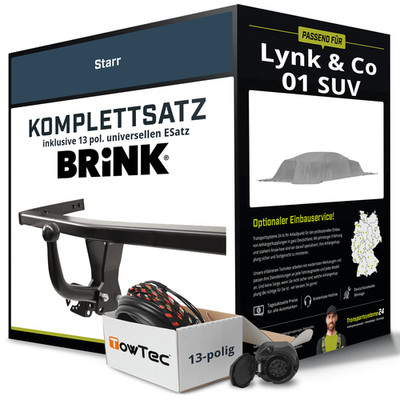 Für LYNK & CO 01 SUV Anhängerkupplung starr +eSatz 13pol uni. 11.2024-jetzt NEU