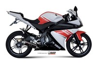 Mivv GP Auspuff Komplettanlage Schwarz Passend FüR Yamaha YZF-R125 2008-2013