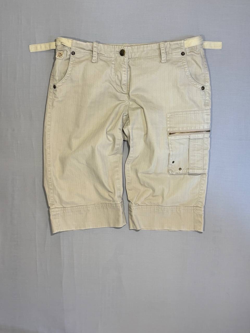 Marlboro Classics Cargo Shorts Men's Size 44 Khaki Beige Vintage Multi-Pocket