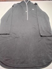 LAUREN RALPH LAUREN NIGHTGOWN LARGE SOFT BLACK LONG SLEEVE 3/4 BUTTON UP EMBLEM