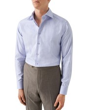 Eton High Performance Slim Fit Dress Shirt Men's 15/38 Light Pastel Blue Solid