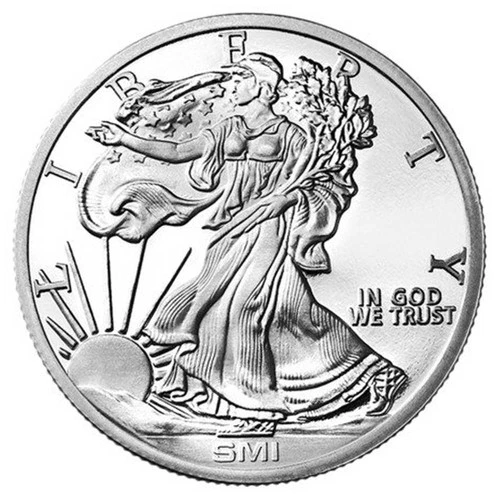 1 Troy oz Sunshine Mint Walking Liberty Design .999 Silver Round Mint Mark SI