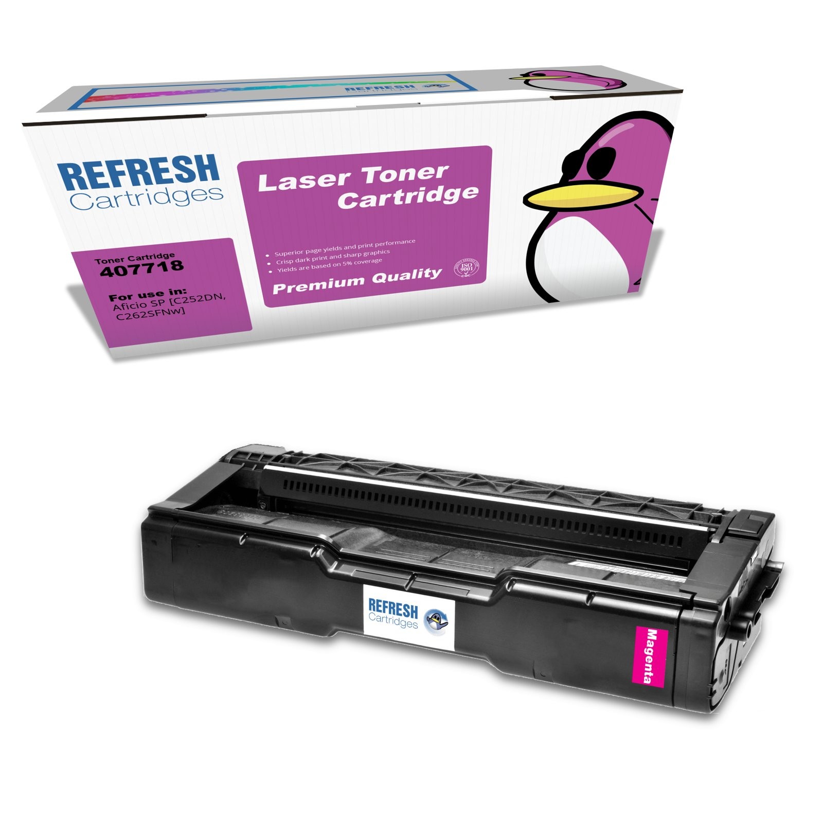 Refresh Cartridges Magenta 407718 Toner Compatible With Ricoh Printers