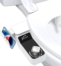 Non-Electric Hot and Cold Water Bidet Attachment Warm & Cold Dual Water Sprayer