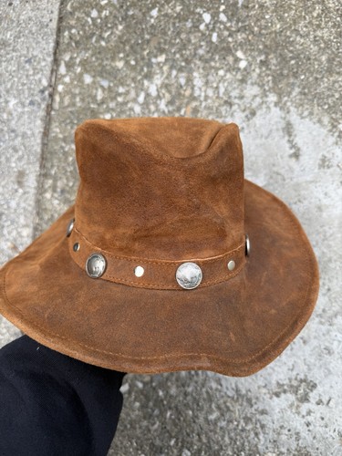 Vintage Minnetonka Outback Buffalo Nickel Leather Hat Size XL