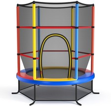 55" Recreational Trampoline for Kids Toddler Trampoline w/ Enclosure Net