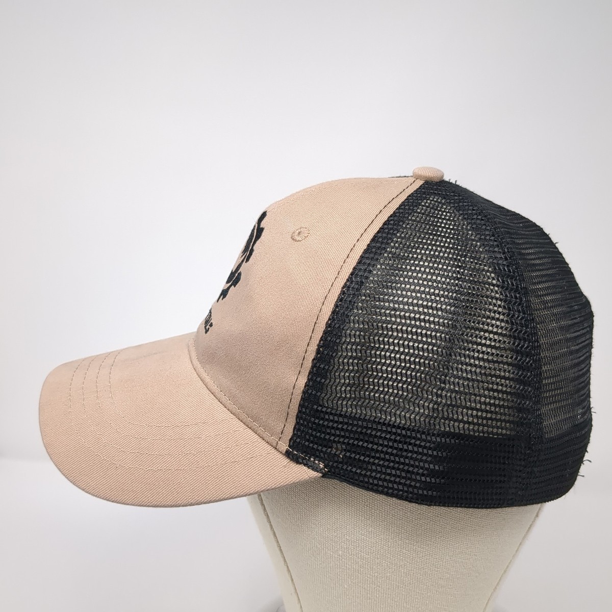 Rhino Metals Snapback Mesh Back Trucker Hat Beige One Size Cap America View 3