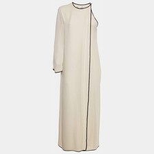 Valentino Cream Silk Asymmetric Long Dress M
