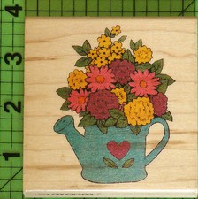 Water Can Bouquet 1502 Wood Mounted rubber stamp by Hampton Art Stamps