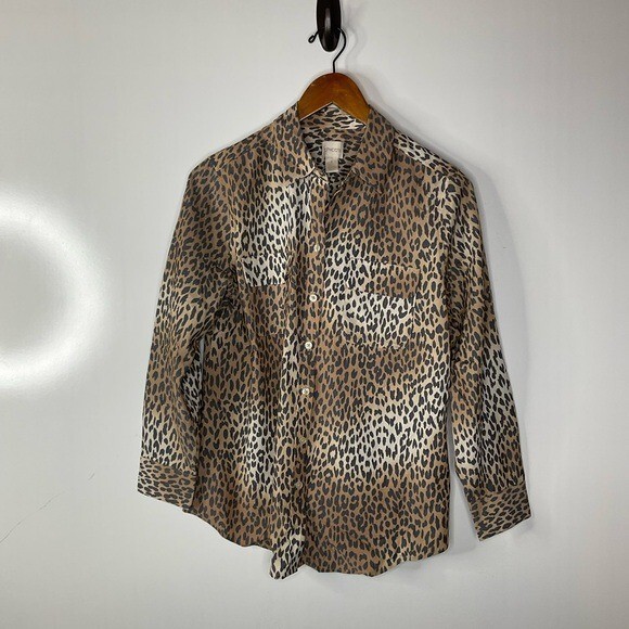 Chico’s Leopard Print Button Down Blouse Size Med… - image 1