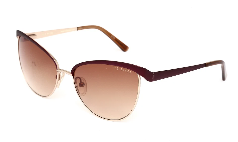 Óculos de sol Ted Baker B642 feminino 58-16-135 puro marrom escuro olho de gato R1255 - Imagem 2 de 4