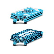 OFFICIAL MANCHESTER CITY MAN CITY FC LOGO ART VINYL SKIN FOR SONY PS4 PRO BUNDLE