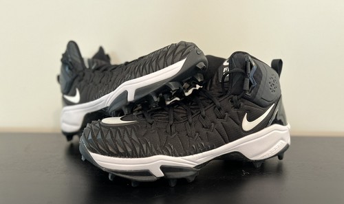Size 13 WIDE NIKE FORCE SAVAGE PRO SHARK RUBBER CLEATS BLACK WHITE 923311-010