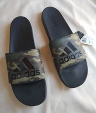 ADIDAS MEN'S CAMO ADILETTE COMNFORT SLIDES, SIZE 18