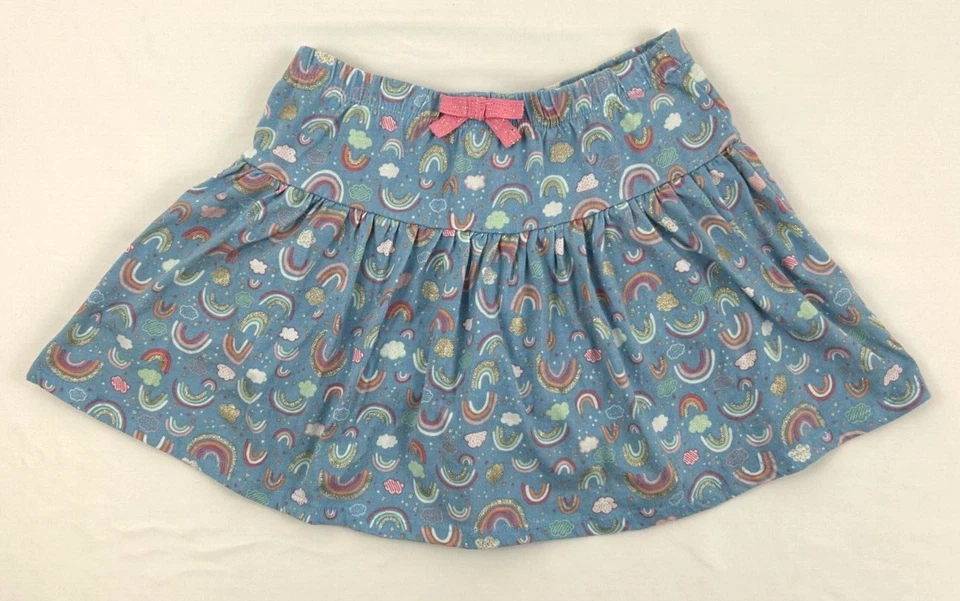 Girl's Isaac Mizrahi Skorts, Skirt w/Shorts Blue/Multicolor Rainbow, Sz. L 10/12 - Image 4 of 4