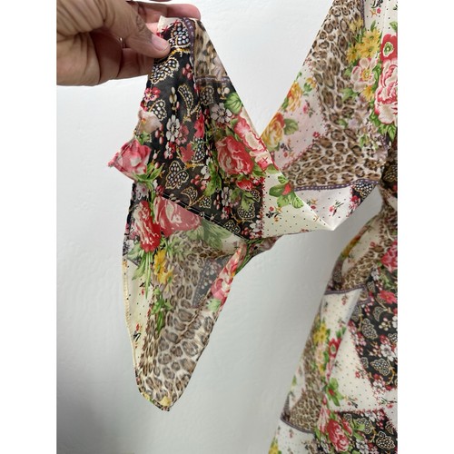 Natori Bohemian Floral Bell Sleeve Long Womens Wrap Sheer Robe Size M - Picture 4 of 13