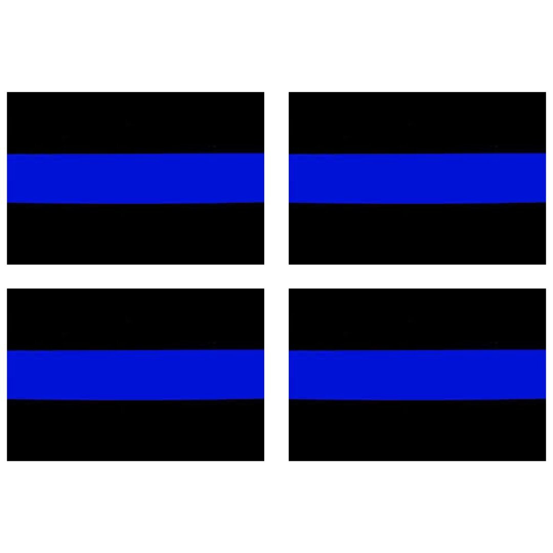 4 Pack of Reflective 2x3 Thin Blue Line Decal Sticker Show Support for Police