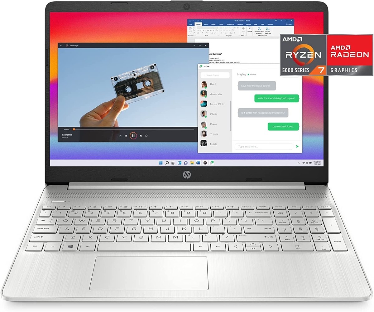 HP Notebooks 15-ef2025nr 518W2UA HD AMD R7-5700 16G