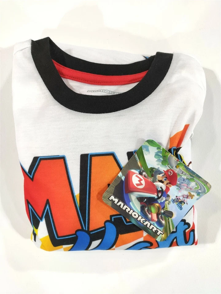Super Mario Pijama Niños Mediano 8 Mario Kart Manga Larga Camisa Pantalón PJ Conjunto de Regalo Foto 4 de 4