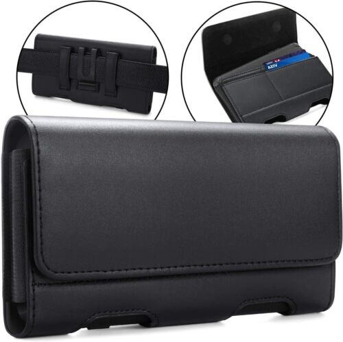 NEM Extra Large Cell Phone Belt Clip Leather Holster Carrying Pouch Case cover - Afbeelding 1 van 12