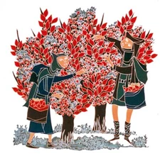 HARVEST TIME - (After Cloisonné) Joseph Trippetti + Trippetti Book on Cloisonné