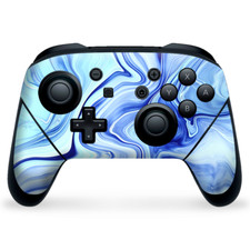 Nintendo Switch Pro Controller Skin Decal Vinyl Wrap - Blue Marble Rocks Glass