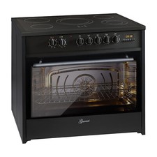 Elektro Standherd 90 cm Glaskeramik Kochfeld Schwarz Multi 8 Gurari GCH E912 BL 