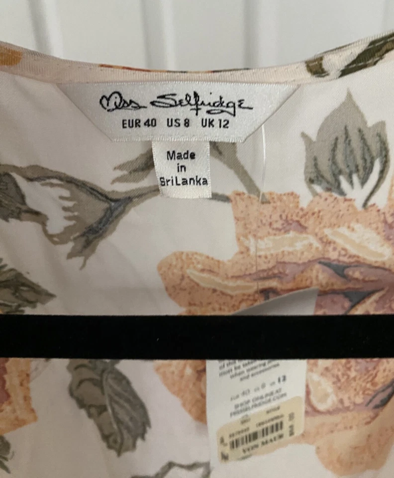 Floral Cottage Core V Neck Fairy Grunge Y2K Twee Wrap Womens Sz 8 Midi Dress - Image 4 of 4