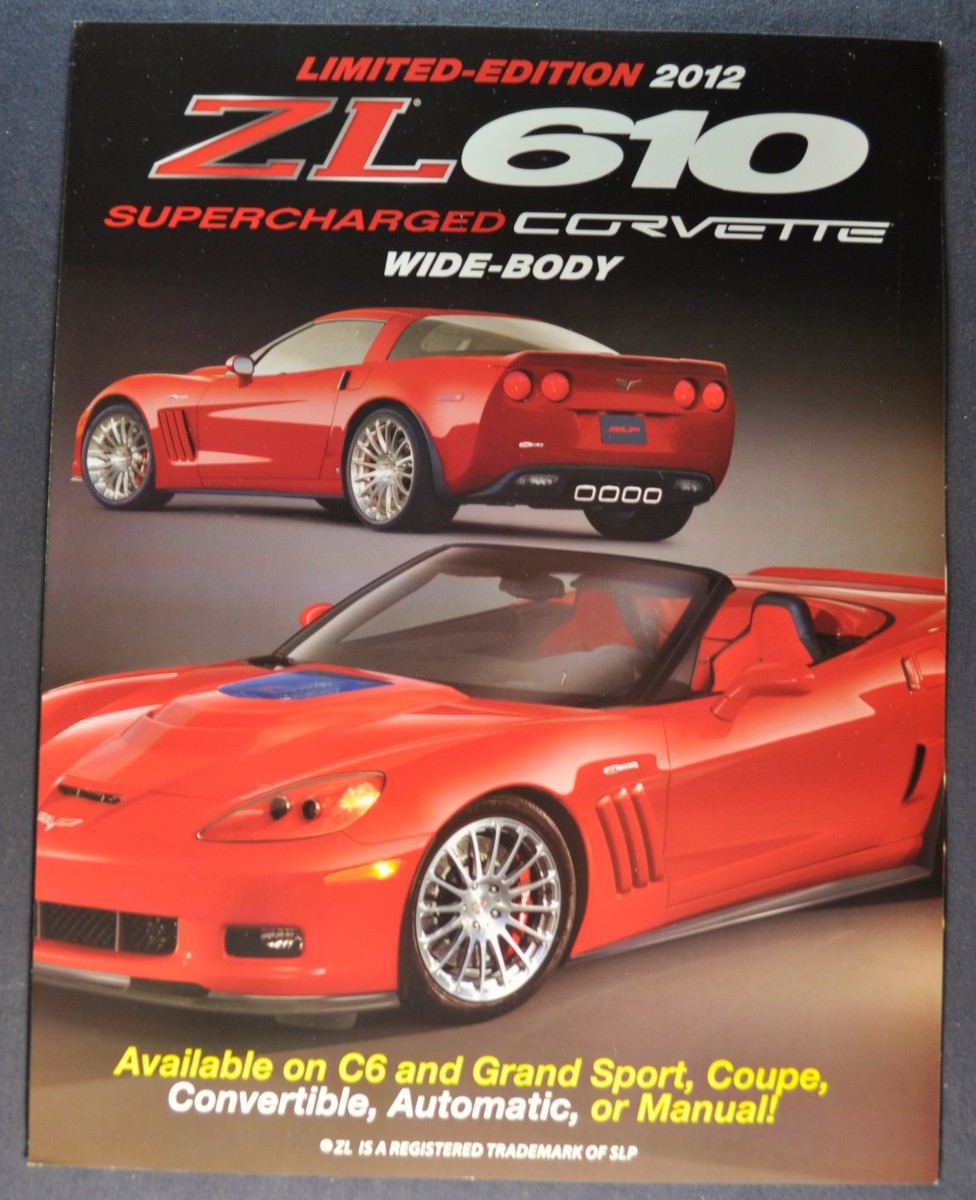 2012 Chevrolet Corvette ZL610 Sales Brochure Folder Excellent