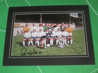 Derby County FC montiert 1972/73 Teamfoto signiert von McFarland, Todd & O'Hare  