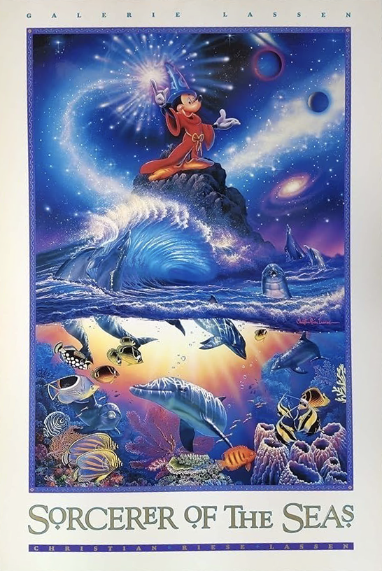 1994 DISNEY MICKEY MOUSE SORCERER OF THE SEAS LASSEN 24X36