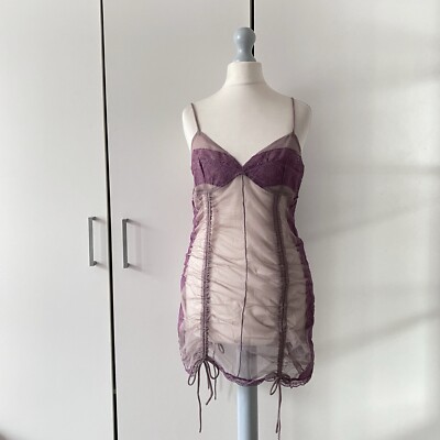 Light Before Dark Marina transparentes Rüschen Kleid Gr. M Medium Festival Party Mini