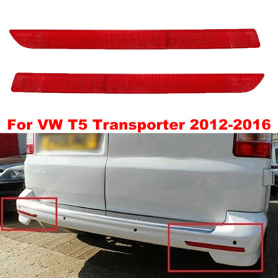 2Pcs Rear Bumper Reflector Light Red For VW T5 Transporter/Caravelle 2012-2016