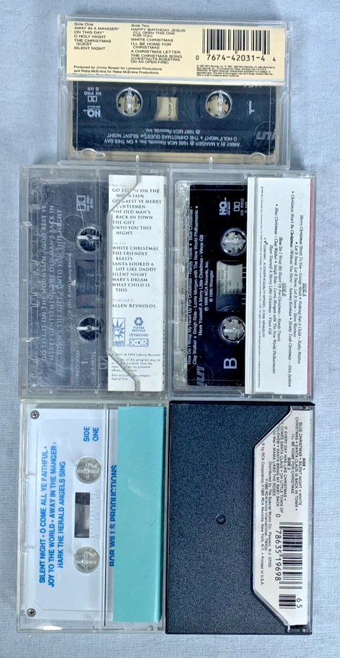 Lot Of (5) Country Christmas Cassettes Brooks McEntire Elvis Presley — 第 2/3 张图片