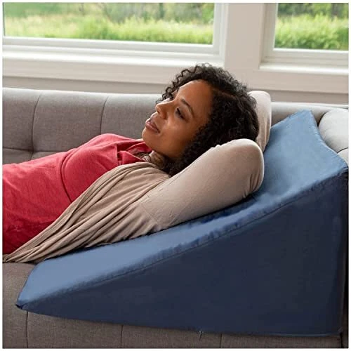 Bed Back Wedge Pillow - 12 Inch Incline Bed Rest for Sitting Up - Sleep Back