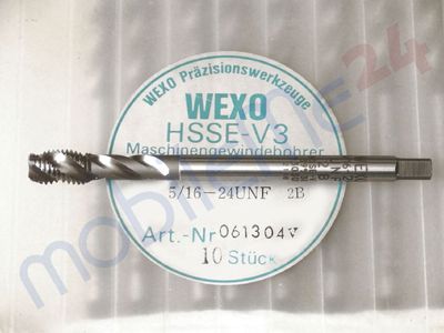 WEXO Maschinen Gewindebohrer UNF 2B 5/16'' -24 HSSE V3 5/16 x 24 spiral 39° neu
