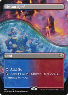 NM Borderless Shivan Reef, MTG, Dominaria United, Magic the Gathering, 380