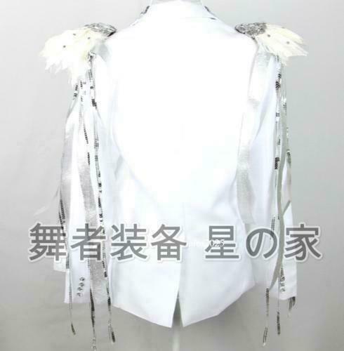 ALTRA Cappotto uomo strass piuma cantante dj danza palco giacca nightclub party top